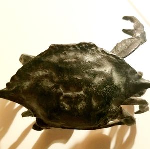 Crab statue, lost-wax bronze casting